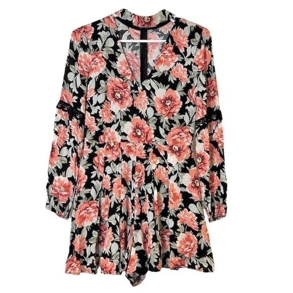 Dotti Pants - Dotti floral playsuit long sleeve flowers beach summer casual ladies size 8